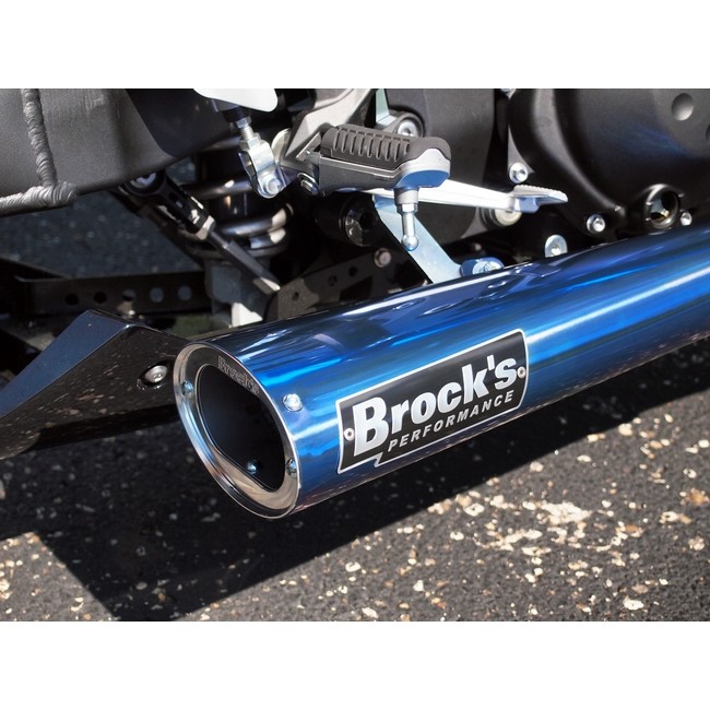 Brock&rsquo;s ブロックス チタンサイドワインダー レースバッフル ブルーアノダイズド ZZR1400 ZX-14 KAWASAKI カワサキ フルエキゾーストマフラー マフラー｜ウェビック　店