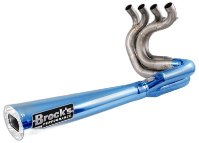 Brock&rsquo;s ブロックス チタンサイドワインダー ストリートバッフル ブルーアノダイズド B-KING SUZUKI スズキ フルエキゾーストマフラー マフラー｜ウェビック　店