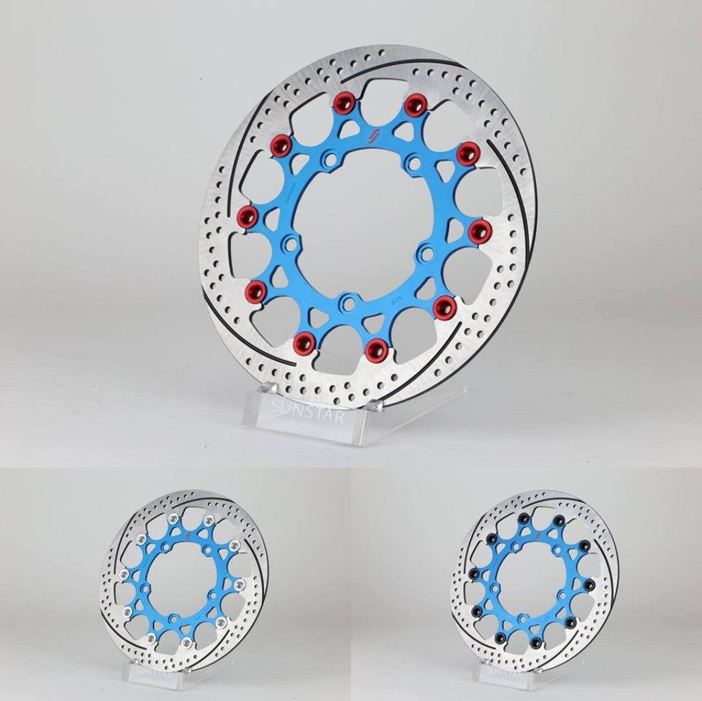 SUNSTAR サンスター PREMIUM RACING [プレミアムレーシング] フロントディスクローター インナータイプ：M   フローティングタイプ：セミフローティング   アウター：ホールタイプ   フローティングピンカラー：ハードアルマイト   左用