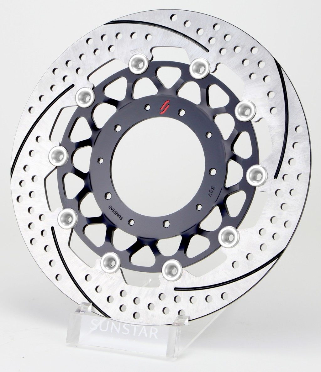 SUNSTAR サンスター プレミアムレーシング 'ホール＆スリットタイプ' フロントディスクローター CB400SB CB400SF VTEC Revo HONDA ホンダ ブレーキディスクローター ブレーキ 左用 / フローティングピンカラー：シルバー / フローティングタイプ：フルフローティング｜ウェビック　店