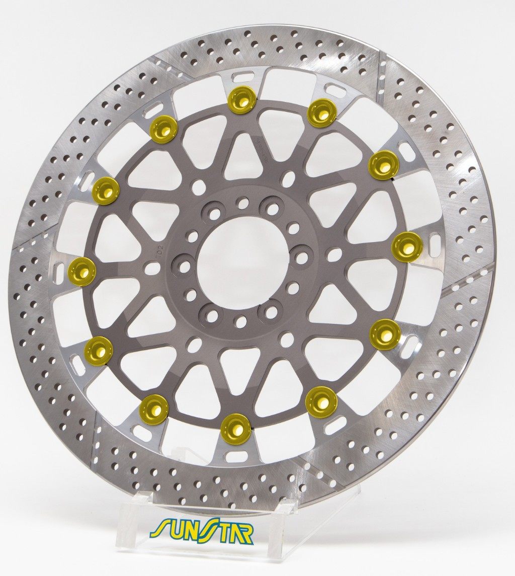 SUNSTAR サンスター WORKS EXPAND [ワークスエキスパンド] フロントディスクローター RSV4 1100 FACTORY RF RR TUONO V4 1190 RC8 RC8R APRILIA アプリリア KTM ブレーキディスクローター ブレーキ 右用 / ピンカラー：ゴールド / フローティングタイプ：セミフローティング