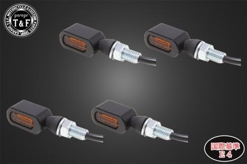 Garage T&F ガレージ 超小型スクエアウィンカー(LED)ブラック オレンジレンズ仕様キット ウインカー 灯火類 電装系