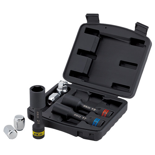 SK11 エスケー11 12.7sqホイールナットソケットセット 17・19・21mm ケース付 ミリ（1/2ソケット） ソケット ハンドツール