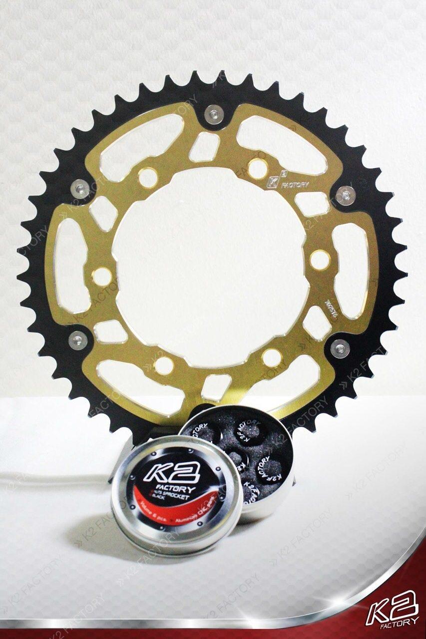 K2 Factory Brand ケーツーファクトリーブランド SPROCKET FOR NINJA250 リアスプロケット スチール＆アルミニウム KAWASAKI カワサキ ドリブンスプロケット・リアスプロケット 駆動系 丁数：42T / カラー：Red｜ウェビック　店