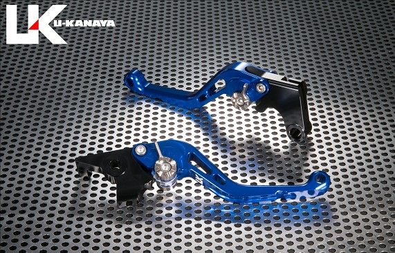 U-KANAYA ユーカナヤ スタンダードタイプ アルミビレットレバーセット ジクサー150 ジクサー250 ジクサーSF250 SUZUKI スズキ ブレーキ・クラッチレバーセット ハンドル周辺パーツ ハンドル レバーカラー：ブルー / アジャスターカラー：ゴールド