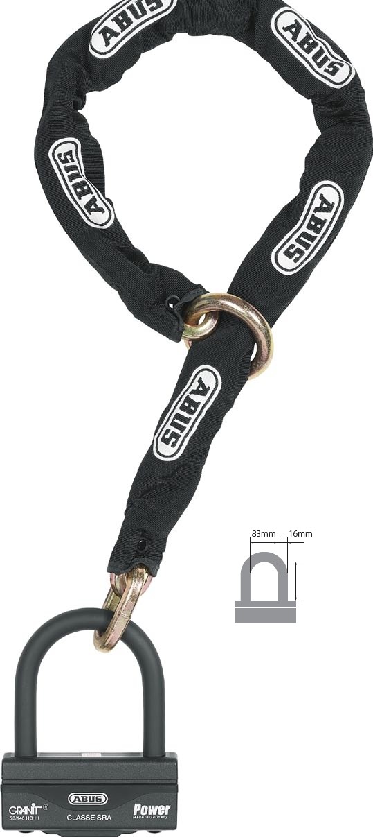 ABUS アブス Granit 58 12KS Black Loop チェーンロック 保管・盗難防止用品｜ウェビック　店 30,030円