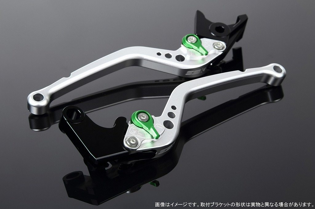 SPEEDRA スピードラ アルミビレットアジャストレバーセット スタンダードロング HYPERMOTARD821 HYPERMOTARD939 DUCATI ドゥカティ ブレーキ・クラッチレバーセット ハンドル周辺パーツ ハンドル レバー本体カラー：マットシルバー / アジャスターカラー：マットグリーン