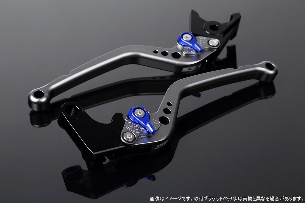 SPEEDRA スピードラ アルミビレットアジャストレバーセット スタンダードロング MT-03 MT-25 YZF-R25 YZF-R3 YAMAHA ヤマハ ブレーキ・クラッチレバーセット ハンドル周辺パーツ ハンドル レバー本体カラー：マットチタン / アジャスターカラー：マットブルー