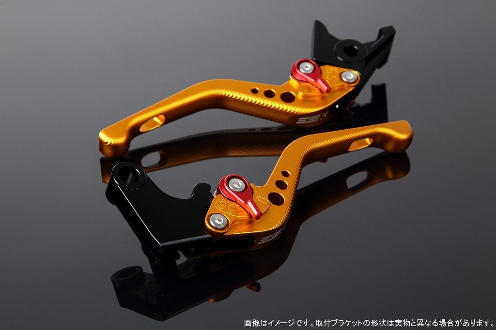 SPEEDRA スピードラ アルミビレットアジャストレバーセット 3Dショート HYPERMOTARD1100 [ハイパーモタード] EVO S DUCATI ドゥカティ ブレーキ・クラッチレバーセット ハンドル周辺パーツ ハンドル レバー本体カラー：マットゴールド / アジャスターカラー：マットレッド