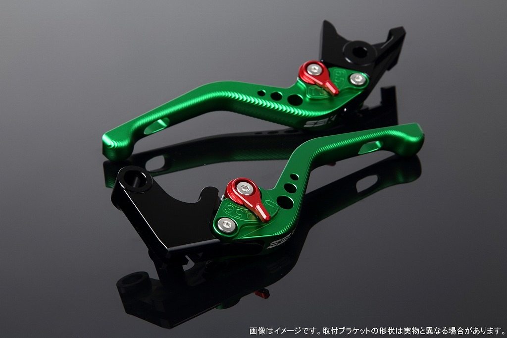 SPEEDRA スピードラ アルミビレットアジャストレバーセット 3Dショート HYPERMOTARD1100 [ハイパーモタード] EVO S DUCATI ドゥカティ ブレーキ・クラッチレバーセット ハンドル周辺パーツ ハンドル レバー本体カラー：マットグリーン / アジャスターカラー：マットレッド