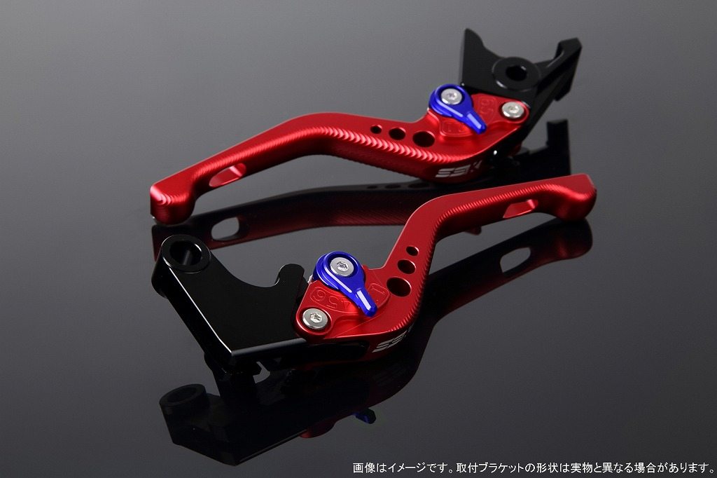 SPEEDRA スピードラ アルミビレットアジャストレバーセット 3Dショート HYPERMOTARD1100 [ハイパーモタード] EVO S DUCATI ドゥカティ ブレーキ・クラッチレバーセット ハンドル周辺パーツ ハンドル レバー本体カラー：マットレッド / アジャスターカラー：マットブルー