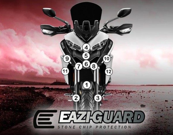 EAZI-GUARD イージーガード 車種別ストーンチッププロテクションフィルム MULTISTRADA 950 DUCATI ドゥカティ プロテクションフィルム・保護フィルム 外装 カラー：グロスサーフェス（艶あり）
