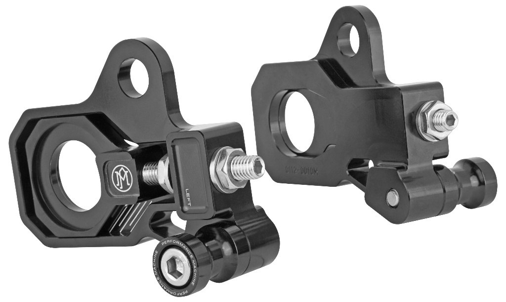 Performance Machine パフォーマンスマシン ツーリング アクスルアジャスターキット HARLEY-DAVIDSON ハーレーダビッドソン アクスルブロック・チェーンアジャスター 足回り アジャスター仕上がり：ブラックアノ