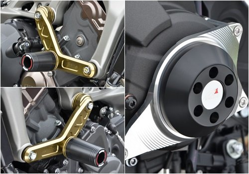 AGRAS アグラス レーシングスライダーセット MT-09 YAMAHA ヤマハ エンジンスライダー・フレームスライダー フレーム ジュラコンカラー：ホワイト (ロゴ有)｜ウェビック　店