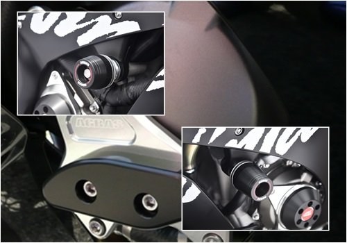 AGRAS アグラス レーシングスライダー 3点SET ZX-10R KAWASAKI カワサキ エンジンスライダー・フレームスライダー フレーム ジュラコンカラー：ブラック(ロゴ有) / セット内容：フレーム(左右)＋スターターA(左)