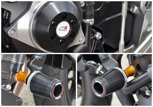 AGRAS アグラス レーシングスライダーSET CB1000R 2018- HONDA ホンダ エンジンスライダー・フレームスライダー フレーム ジュラコンカラー：ブラック(ロゴ無)