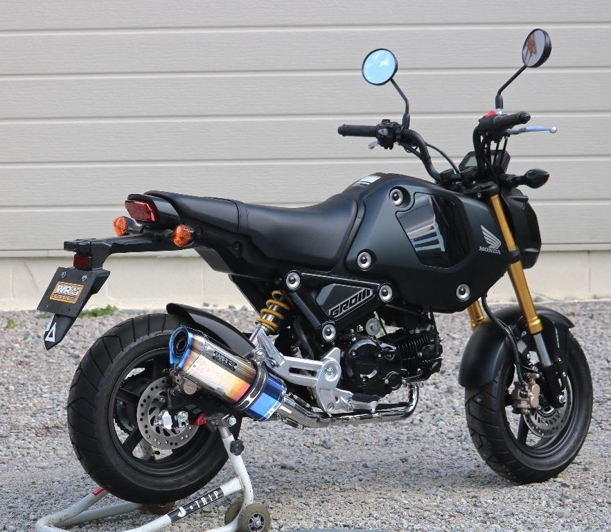 WR’S ダブルアールズ 【JMCA認証】SS-OVAL フルエキゾーストマフラー GROM HONDA ホンダ マフラー サイレンサータイプ：焼き色チタン