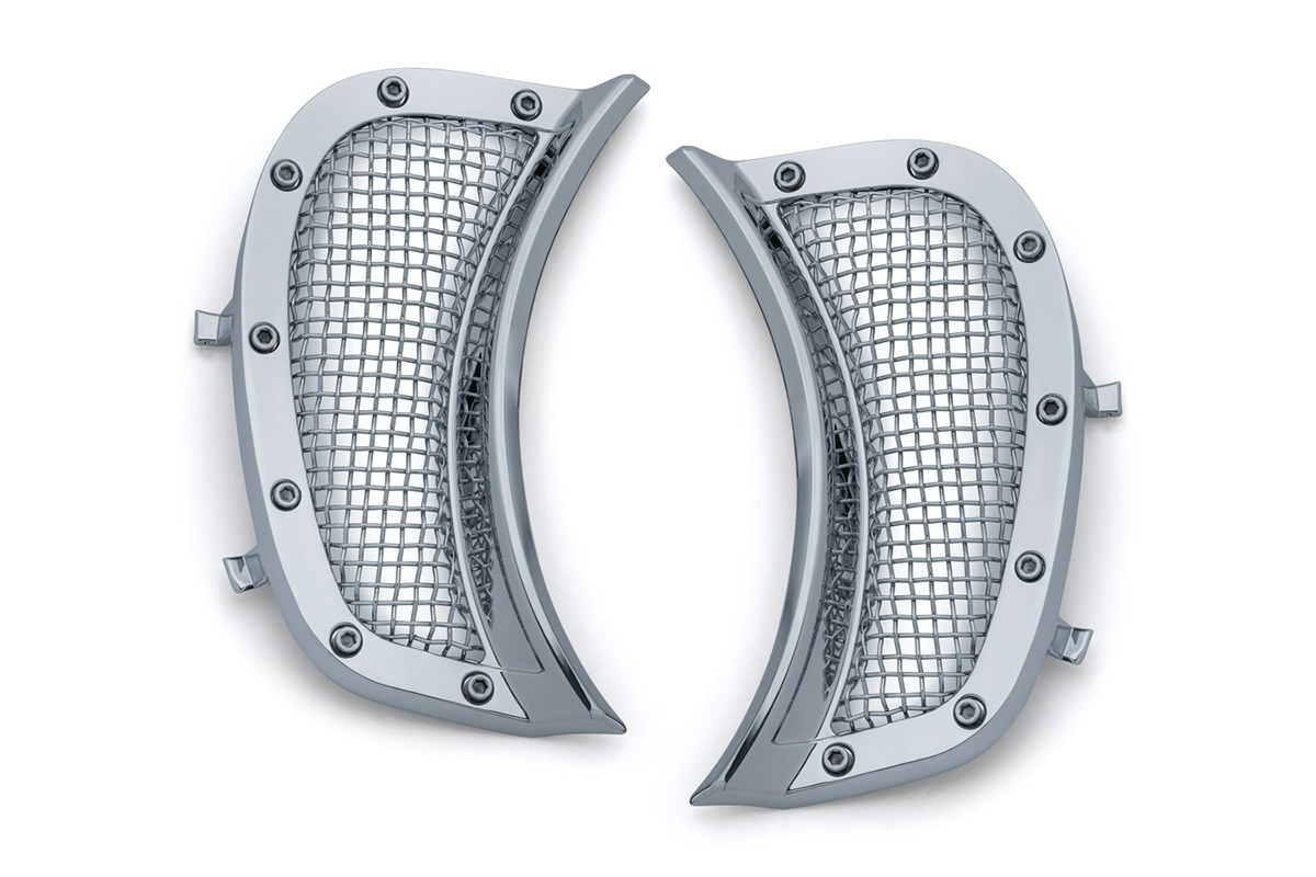 Kuryakyn クリアキン Mesh Headlight Vent Accents 15-18 Road Glides HARLEY-DAVIDSON ハーレーダビッドソン アッパーカウル・フロントカウル カウル関連 外装|ウェビック 店