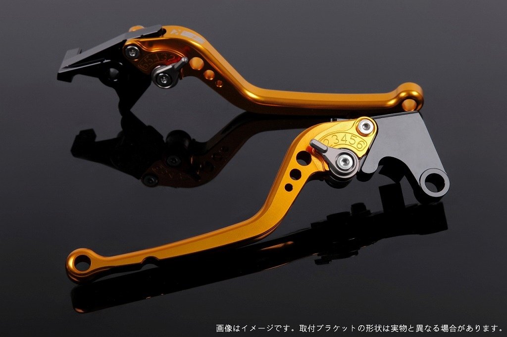 SPEEDRA スピードラ アジャストレバー スタンダードロング XMAX YAMAHA ヤマハ ブレーキレバー ハンドル周辺パーツ ハンドル アジャスターカラー：チタン / レバー本体カラー：ゴールド