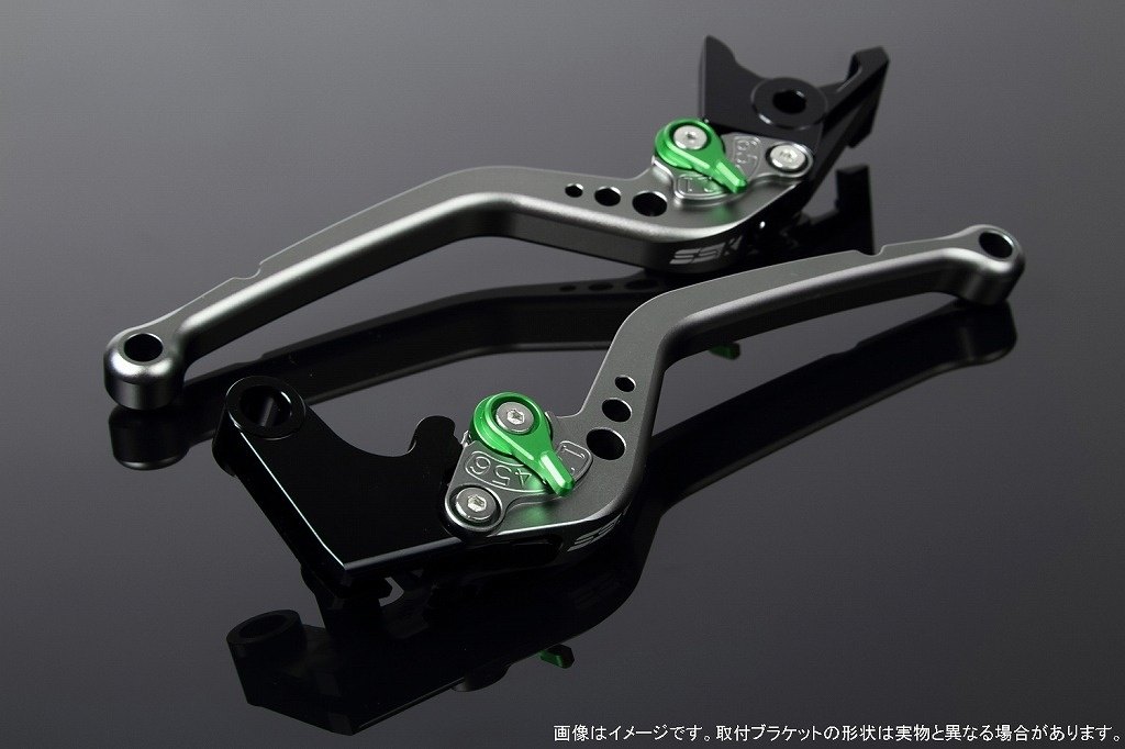 SPEEDRA スピードラ アジャストレバー スタンダードロング スクランブラーカフェレーサー DUCATI ドゥカティ ブレーキレバー ハンドル周辺パーツ ハンドル レバー本体カラー：マットチタン / アジャスターカラー：マットグリーン