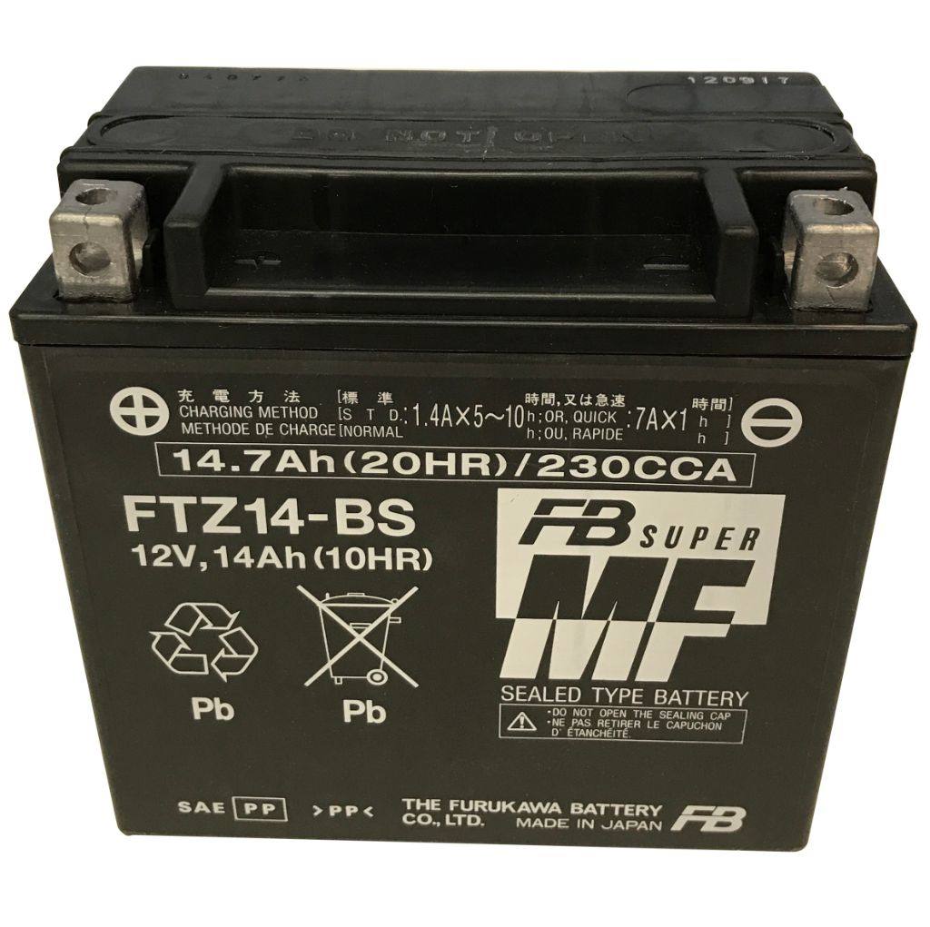 古河バッテリー フルカワバッテリー FTZ14-BS 制御弁式 (VRLA) バッテリー FTシリーズ GPz1100 ZRX1100 ZRX1100II ZRX1200R ZX-12R ZZR1100/ZX-11 バルカン800 ドリフター バルカン800クラシック 12V車両 GSX-R1100 GSX1100G GSX1400 KAWASAKI カワサキ SUZUKI スズキ