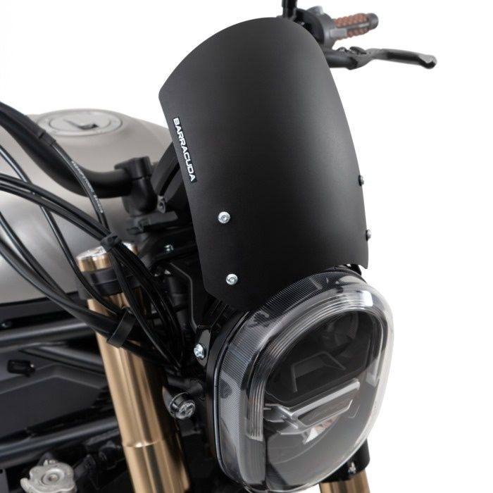 BARRACUDA バラクーダ アルミニウムウインドシールドクラシックブラック Leoncino BENELLI ベネリ スクリーン 外装