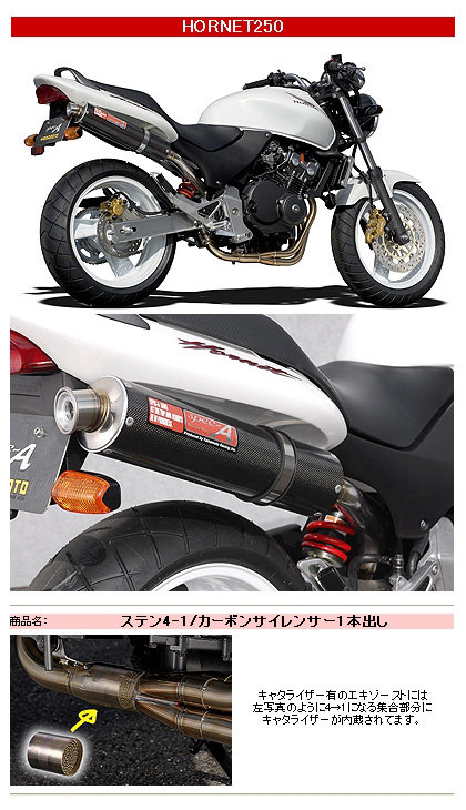 YAMAMOTO RACING ヤマモトレーシング スペックA フルエキゾーストマフラー HORNET250 HONDA ホンダ マフラー