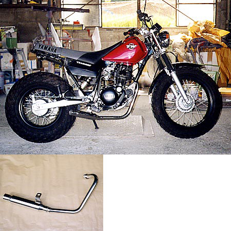 TW200 TW225 TW マフラー　マフラー　ショート菅 プリティー YAMAHA TW200 TW225 ショート管 70π マフラー 黒