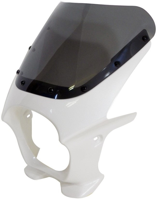 World Walk ワールドウォーク 汎用ビキニカウル DS-01 【AEROタイプ】 HONDA ホンダ YAMAHA ヤマハ SUZUKI スズキ KAWASAKI カワサキ ビキニカウル カウル関連 外装 スクリーンカラー：スモーク / カラー：パールフェイドレスホワイト｜ウェビック　店