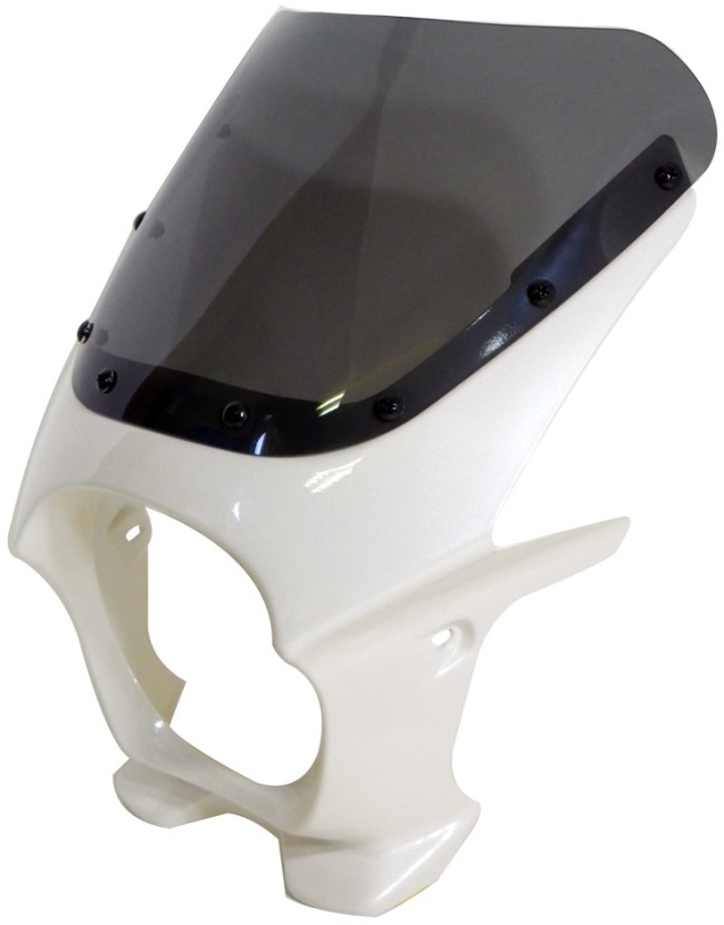 World Walk ワールドウォーク 汎用ビキニカウル DS-01 【Rタイプ】 HONDA ホンダ YAMAHA ヤマハ SUZUKI スズキ KAWASAKI カワサキ ビキニカウル カウル関連 外装 スクリーンカラー：クリア / カラー：パールミルキーホワイト