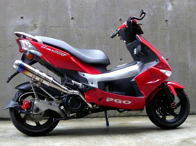 Good-Stage グッドステージ G-MAX220 フルエキゾーストマフラー チタンブルー PGO マフラー｜ウェビック　店
