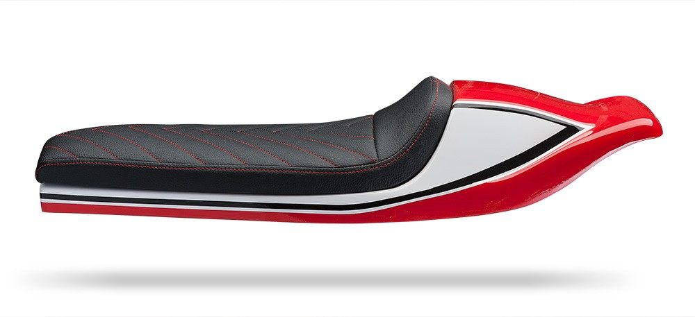 C-RACER シーレーサー 汎用フラットトラッカーシート シート シート関連 外装 ステッチカラー:Blue:ブルー / ステッチタイプ:CHEVRON (V shape):V字 / 生地の仕様:Pale Brown:ペールブラウン(薄茶色)|ウェビック 店