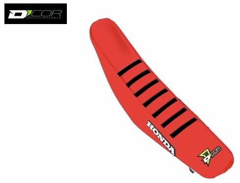 D’COR ディコール リブ付きシートカバー CRF250R CRF450R HONDA ホンダ シートカバー シート関連 外装 カラー：レッド(ブラックリブ付き)
