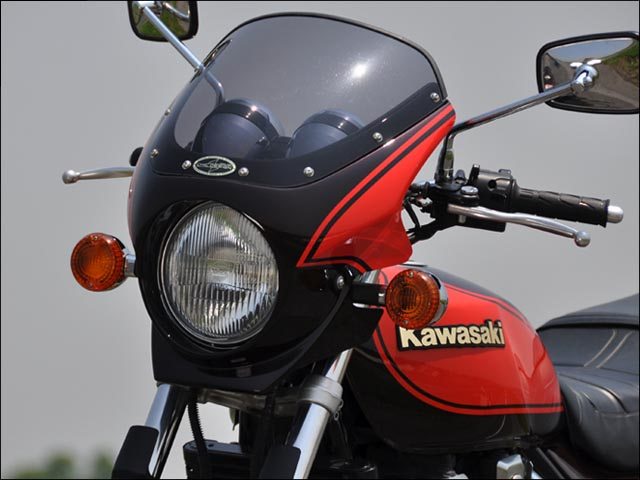 CHIC DESIGN シックデザイン ロードコメット2 ゼファーX ゼファー400 KAWASAKI カワサキ ビキニカウル カウル関連 外装 スクリーンカラー:スモーク / カラー:エボニー/Cファイアレッド(火の玉)|ウェビック 店
