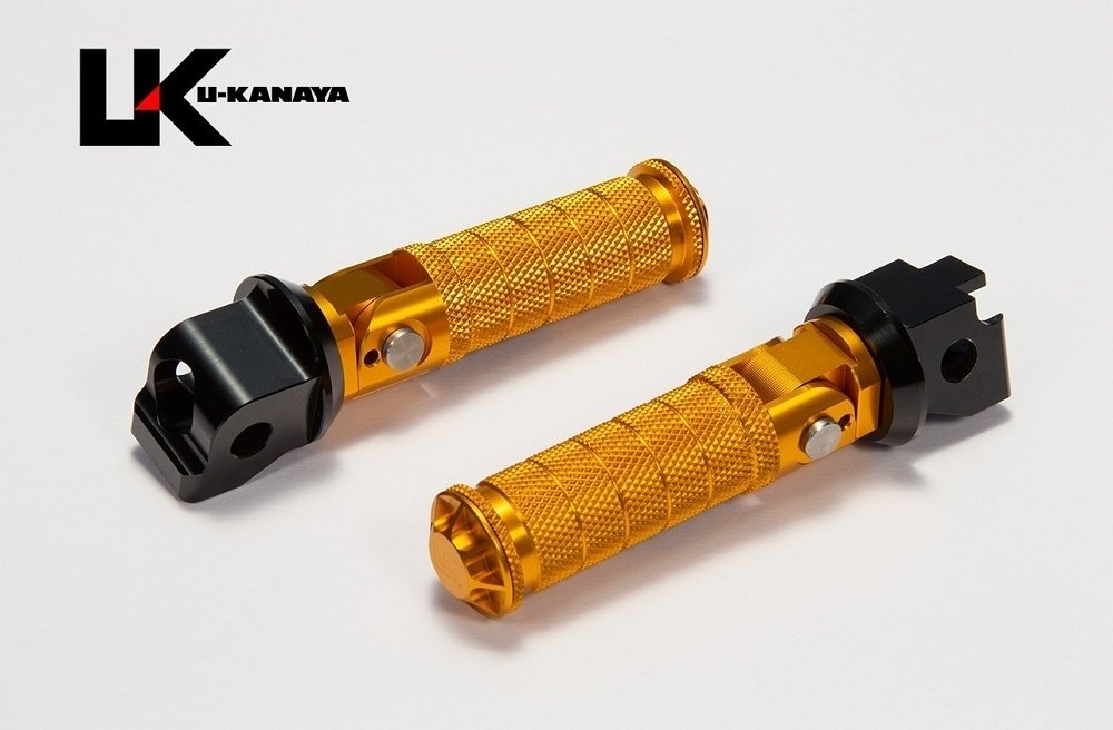U-KANAYA ユーカナヤ アルミビレットステップバー HONDA CB1300SF CBR400R CB400F CB400SF 400X CB250F CB250R CBR250R CBR250RR VTR250 CB125R GROM ホーネット250 CB150R CB300R CB500F CB500X CBR500R ホンダ ステップバー ステップ 足回り ステップバーカラー：ゴールド
