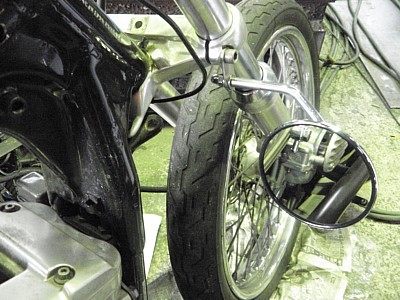 部品屋K&W フォーククランプミラーステー ミラー付キット 250TR KAWASAKI カワサキ ミラー ハンドル