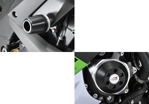 AGRAS アグラス レーシングスライダー ZX-10R KAWASAKI カワサキ エンジンスライダー・フレームスライダー フレーム ジュラコンカラー：ホワイト (ロゴ有)｜ウェビック　店