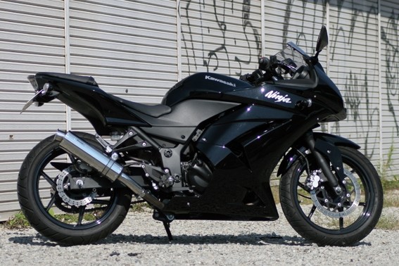 Realize リアライズ アリア スリップオンマフラー ニンジャ250R KAWASAKI カワサキ マフラー サイレンサーエンド：カールエンド