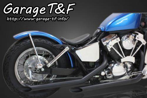 シャドースラッシャー400 ケンテック スラッシュカット2IN1マフラー90パイ KENTEC ケンテック 極太スラッシュカット2IN1マフラー 90Φ