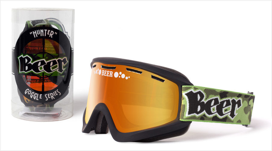EKS Brand イーケーエスブランド 『ICE COLD BEER』限定 ゴーグル オフロードゴーグル アパレル 【HUNTER】フレームカラー：マットブラック／レンズカラー：パーシモン