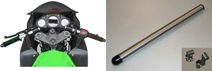 HMF ひまわりモータースファクトリー 3ピースクリップオンスハンドル NINJA250R ［ニンジャ］ KAWASAKI カワサキ セパレートハンドル ハンドル｜ウェビック　店