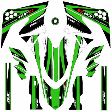 MDF エムディーエフ 車種別グラフィックデカールキット D-TRA125 アタッカ Dトラッカー125 KAWASAKI カワサキ グラフィックキット 外装 ■コンプリートデカール（フルセット）