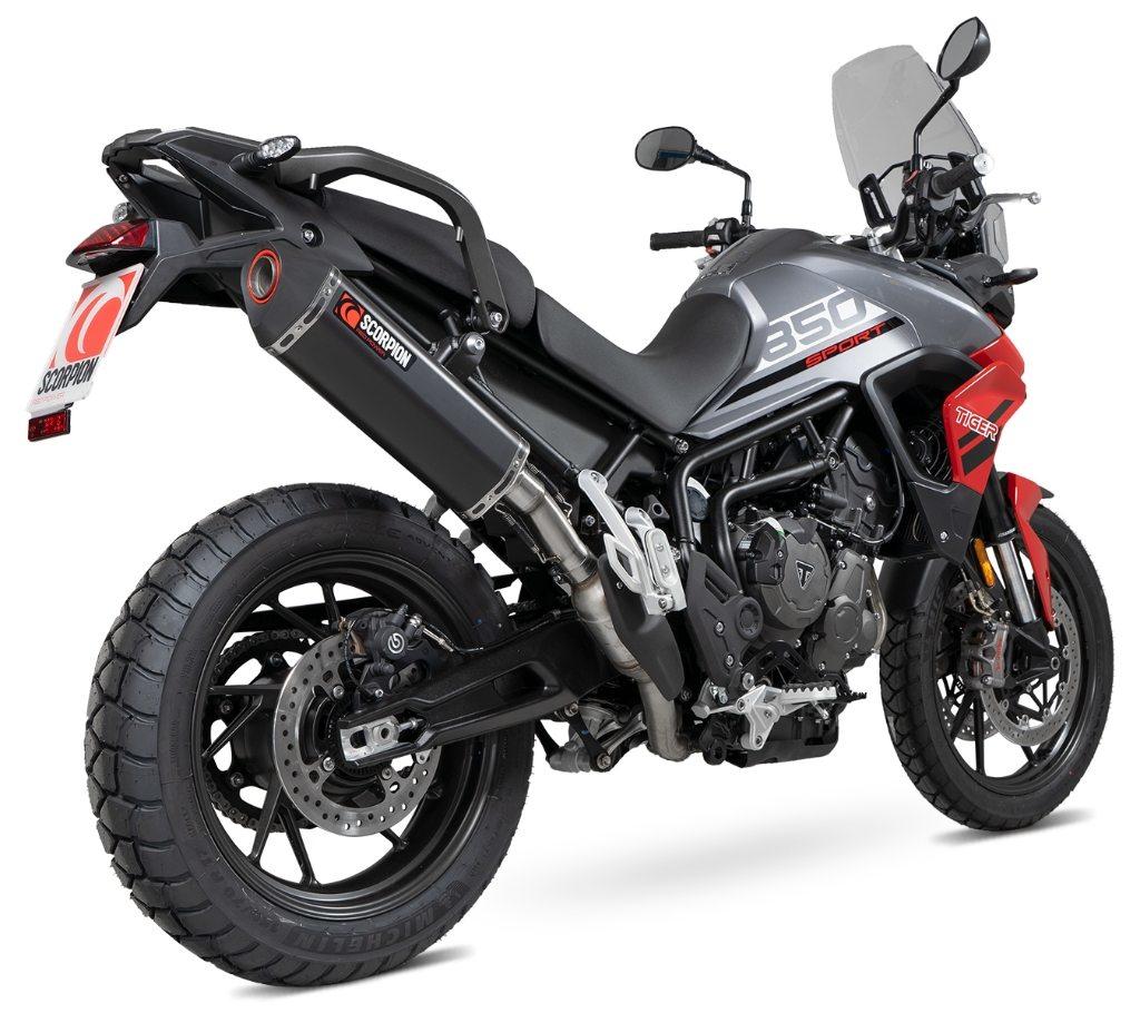 SCORPION スコーピオン セルケトパラレル スリップオンマフラー Tiger 850 TRIUMPH トライアンフ マフラー タイプ：ブラックセラミック｜ウェビック　店