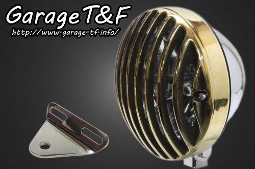 Garage T&F ガレージ 5.75インチバードゲージヘッドライト＆ライトステーキット タイプA スティード400 VSE HONDA ホンダ ヘッドライト 灯火類 電装系 ハードゲージカバー：真鍮 / ヘッドライト：メッキ仕上げ｜ウェビック　店