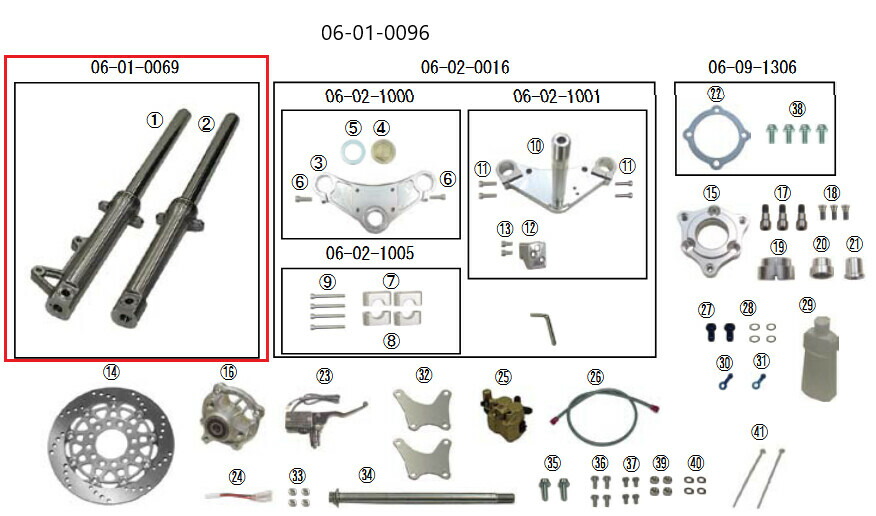 SP武川 SPタケガワ 【補修部品】 Φ30フロントフォークセット(タイプ1) フロントフォーク サスペンション 足回り 20,067円