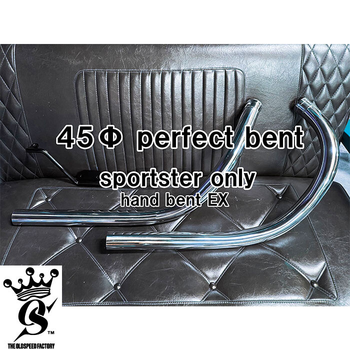 THE OLD SPEED FACTORY オールドスピードファクトリー 45Φ perfect bent (パーフェクト ベント) HARLEY-DAVIDSON ハーレーダビッドソン フルエキゾーストマフラー マフラー タイプ：パンチング × グラスウールサイレンサー