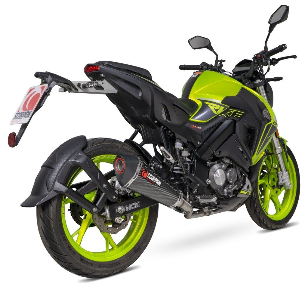SCORPION スコーピオン セルケトテーパー フルエキゾーストマフラー RKF-125 マフラー タイプ:カーボン/重量:2.65kg(STD:5.3kg)|ウェビック 店
