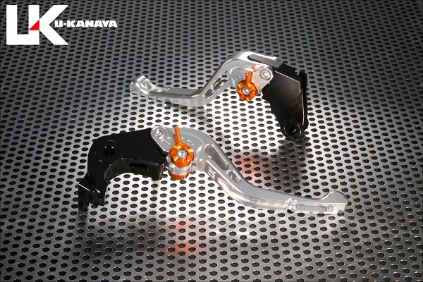 U-KANAYA ユーカナヤ GPタイプ アルミビレットレバーセット Z900 SE KAWASAKI カワサキ ブレーキ・クラッチレバーセット ハンドル周辺パーツ ハンドル レバーカラー：シルバー / アジャスターカラー：オレンジ / レバータイプ：ショート（レバー部全長：約143mm）
