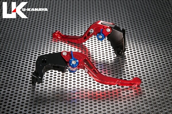 U-KANAYA ユーカナヤ GPタイプ アルミビレットレバーセット Z900 SE KAWASAKI カワサキ ブレーキ・クラッチレバーセット ハンドル周辺パーツ ハンドル レバーカラー：レッド / アジャスターカラー：ゴールド / レバータイプ：ショート（レバー部全長：約143mm）