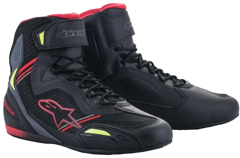 alpinestars アルパインスターズ FASTER 3 RIDEKNIT SHOE［ファスター ライドニットシューズ ブラック／レッド／イエローフルオ］ライディングシューズ ライディングシューズ フットウェア｜ウェビック　店